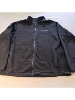 Columbia Zipper & Pockets Men's Black Sweatshirt Jacket Fleece Size Large